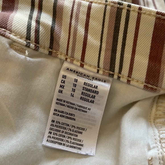 American Eagle Hi Rise Jegging Striped Skinny Next Level Stretch  Sz 10 - Picture 7 of 10